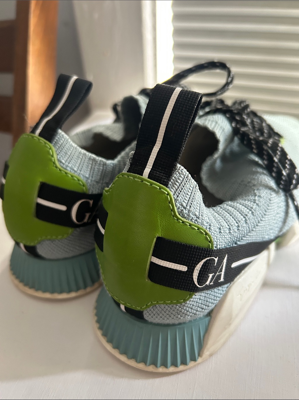 Giorgio Armani Blue And Green Sneakers